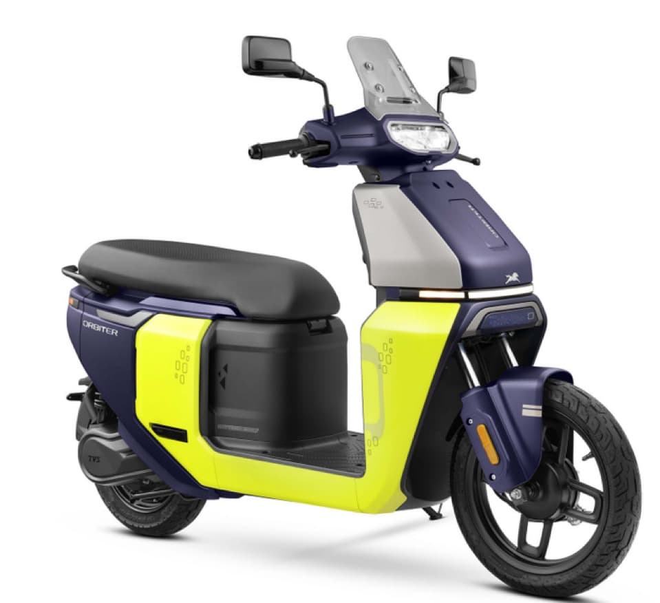TVS electric scooter front and side view